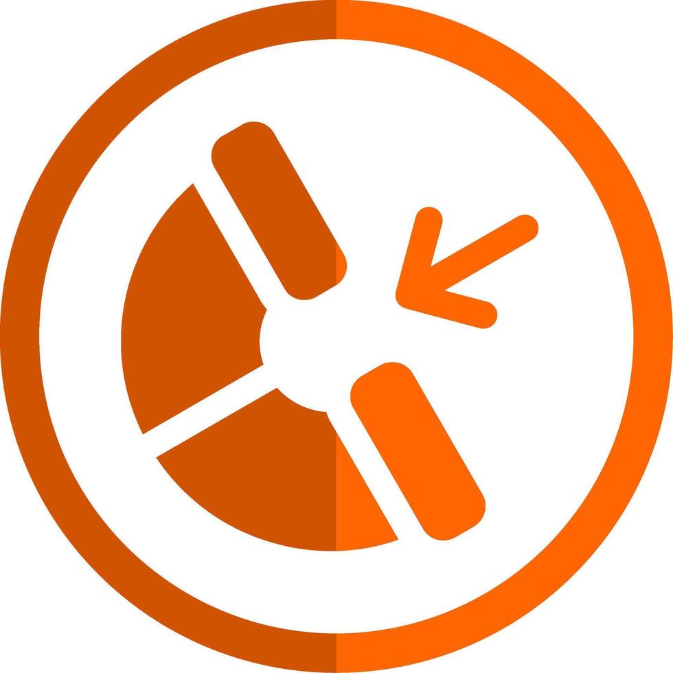 Incoming Glyph Orange Circle Icon vector