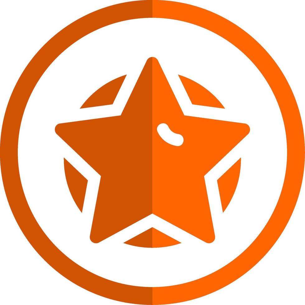 estrella glifo naranja circulo icono vector