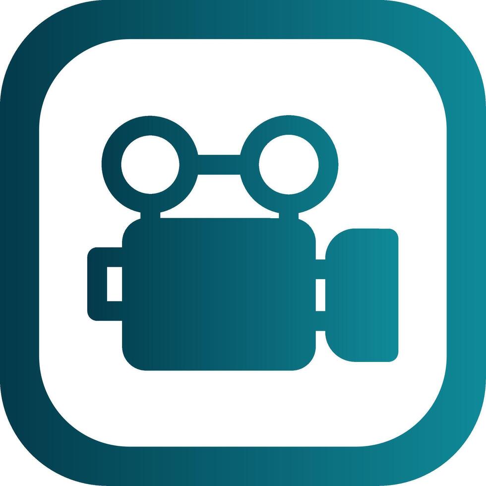 Video Glyph Gradient Round Corner Icon vector