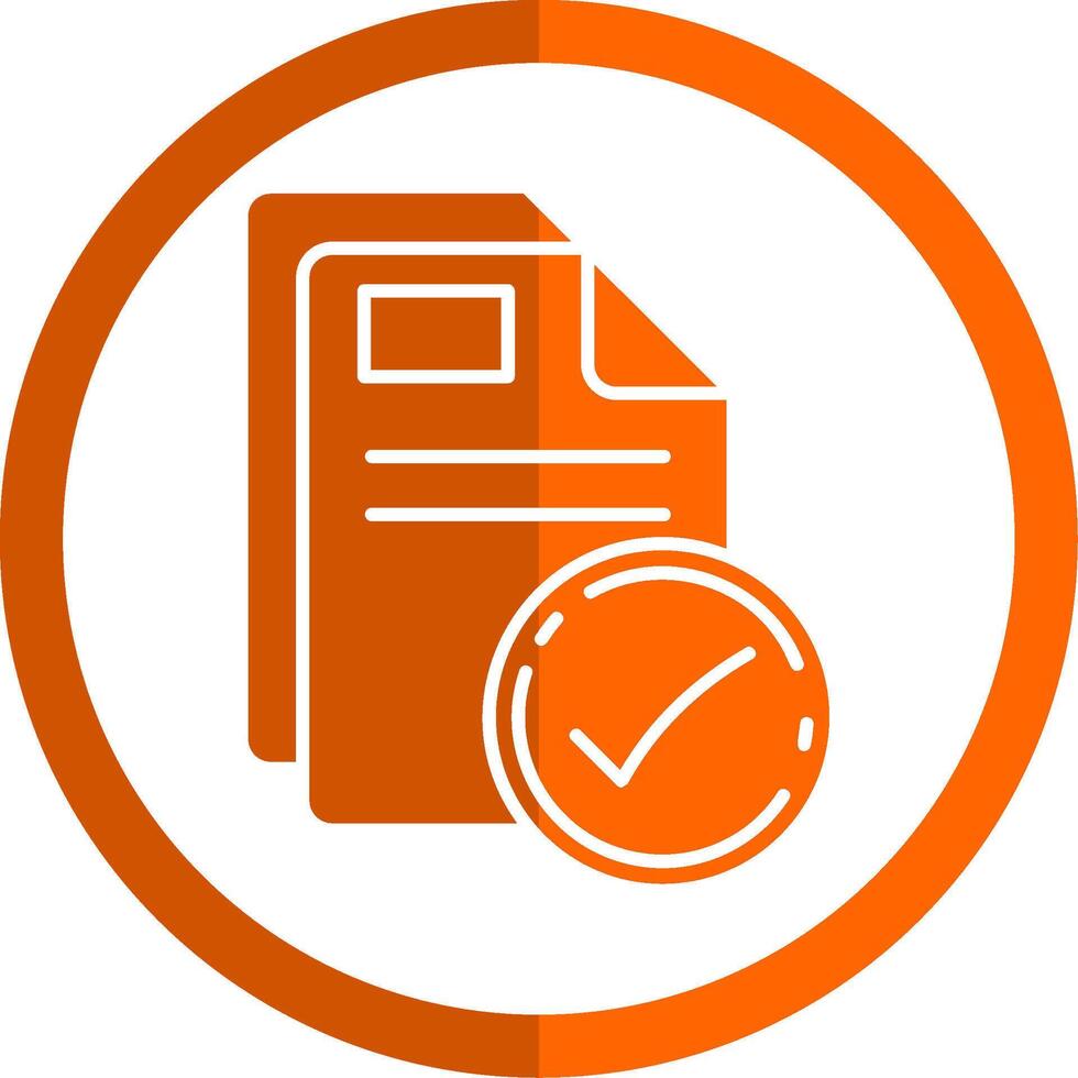 Check Glyph Orange Circle Icon vector