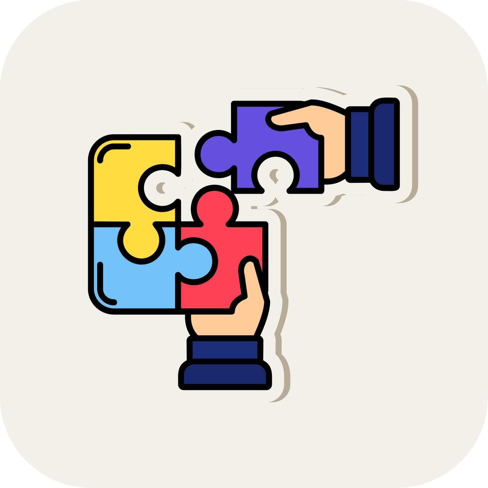Collaboration Line Filled White Shadow Icon vector