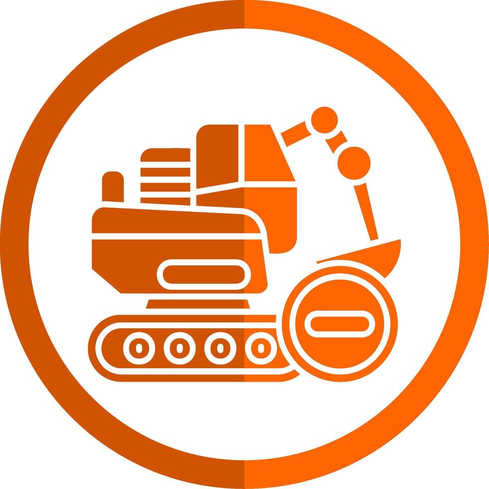 Construction Glyph Orange Circle Icon vector