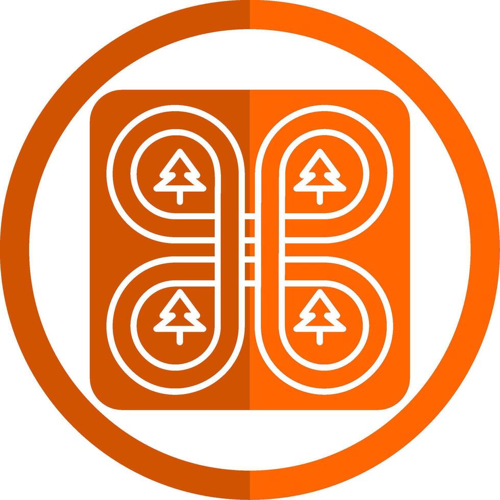 Overpass Glyph Orange Circle Icon vector