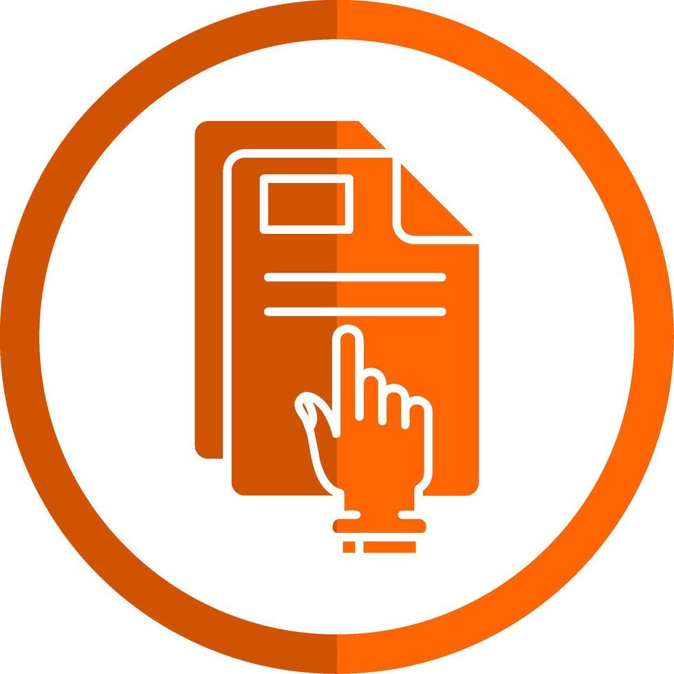 Click Glyph Orange Circle Icon vector