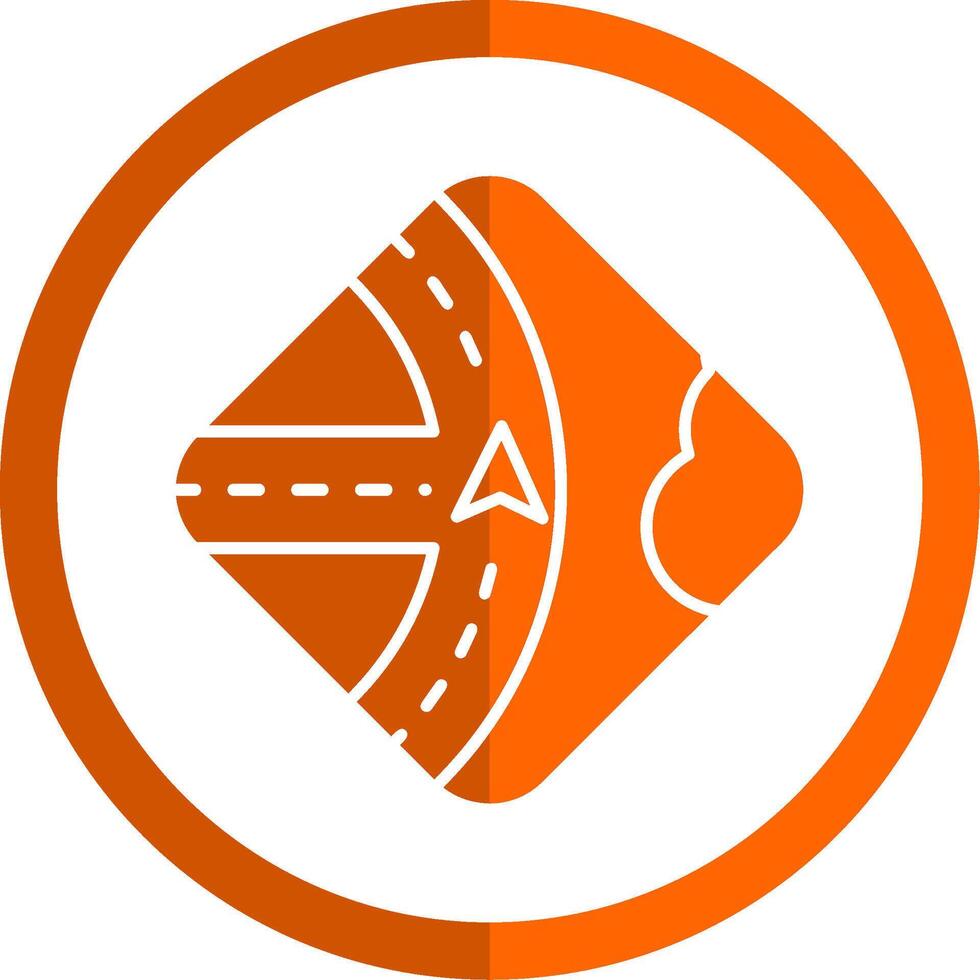 Navigation Glyph Orange Circle Icon vector