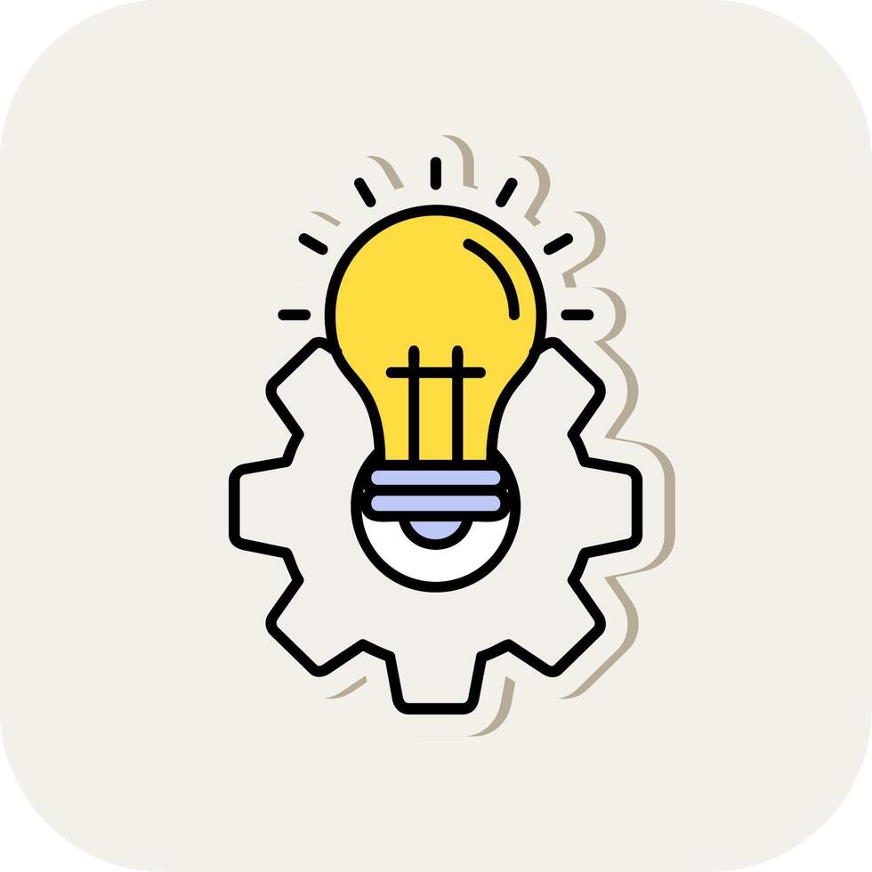 Idea Line Filled White Shadow Icon vector