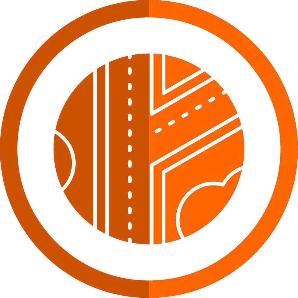 Road Glyph Orange Circle Icon vector