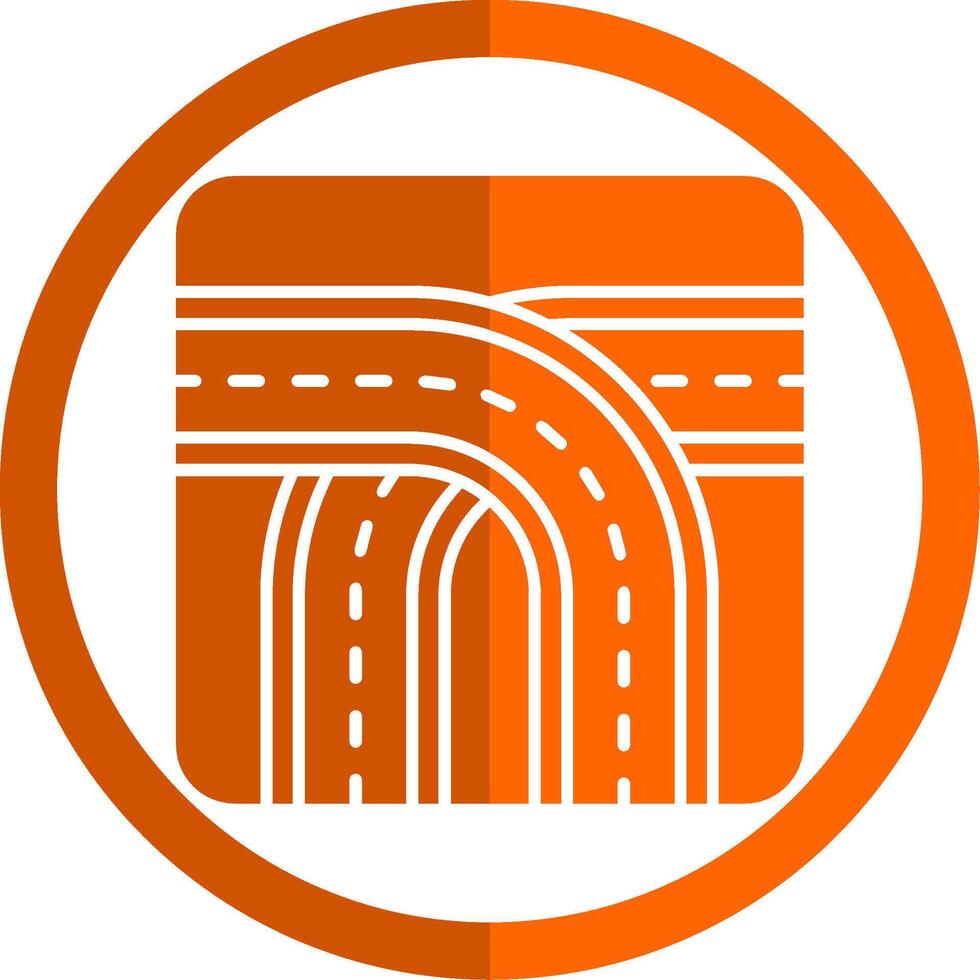 Crossing Glyph Orange Circle Icon vector