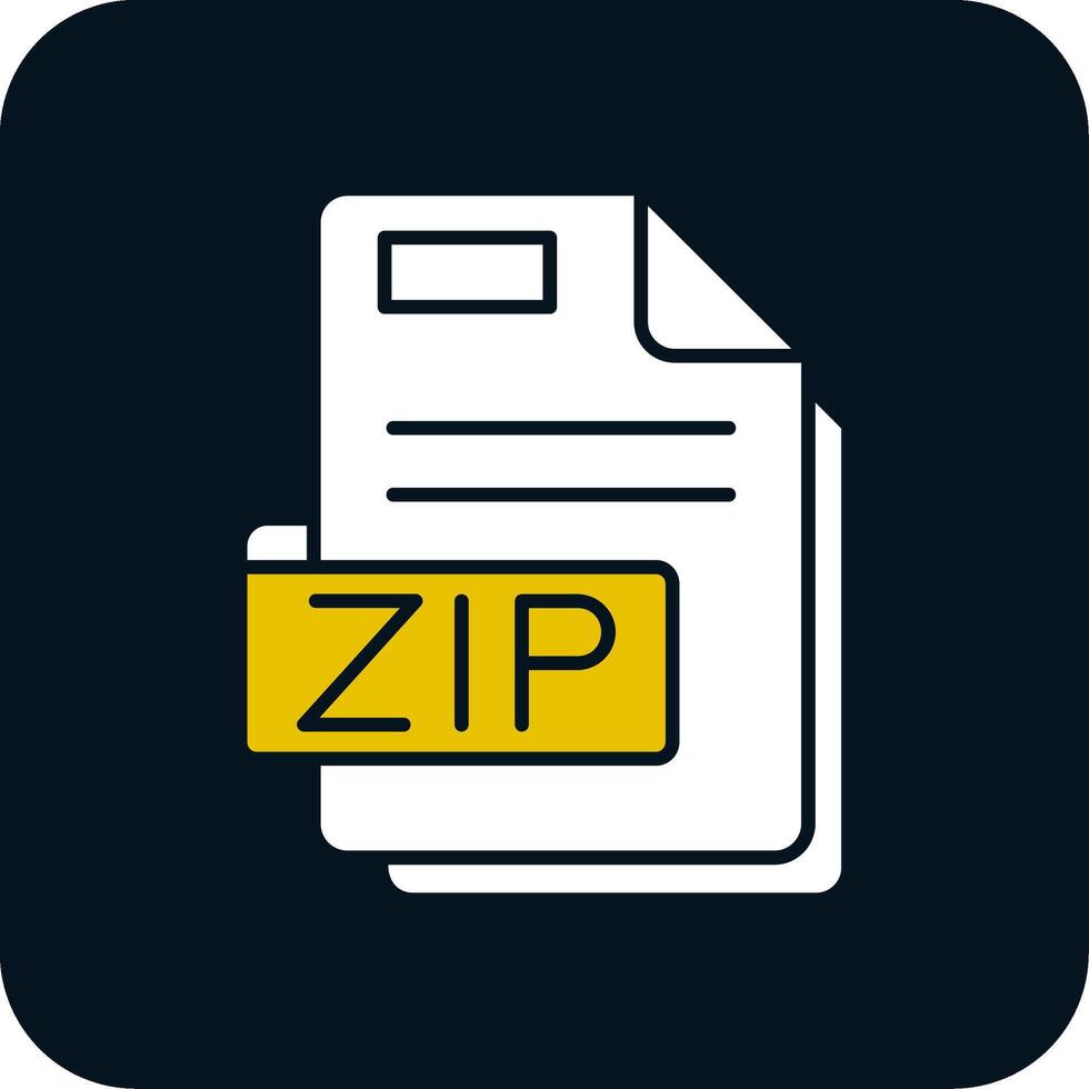 Zip Glyph Two Color Icon vector