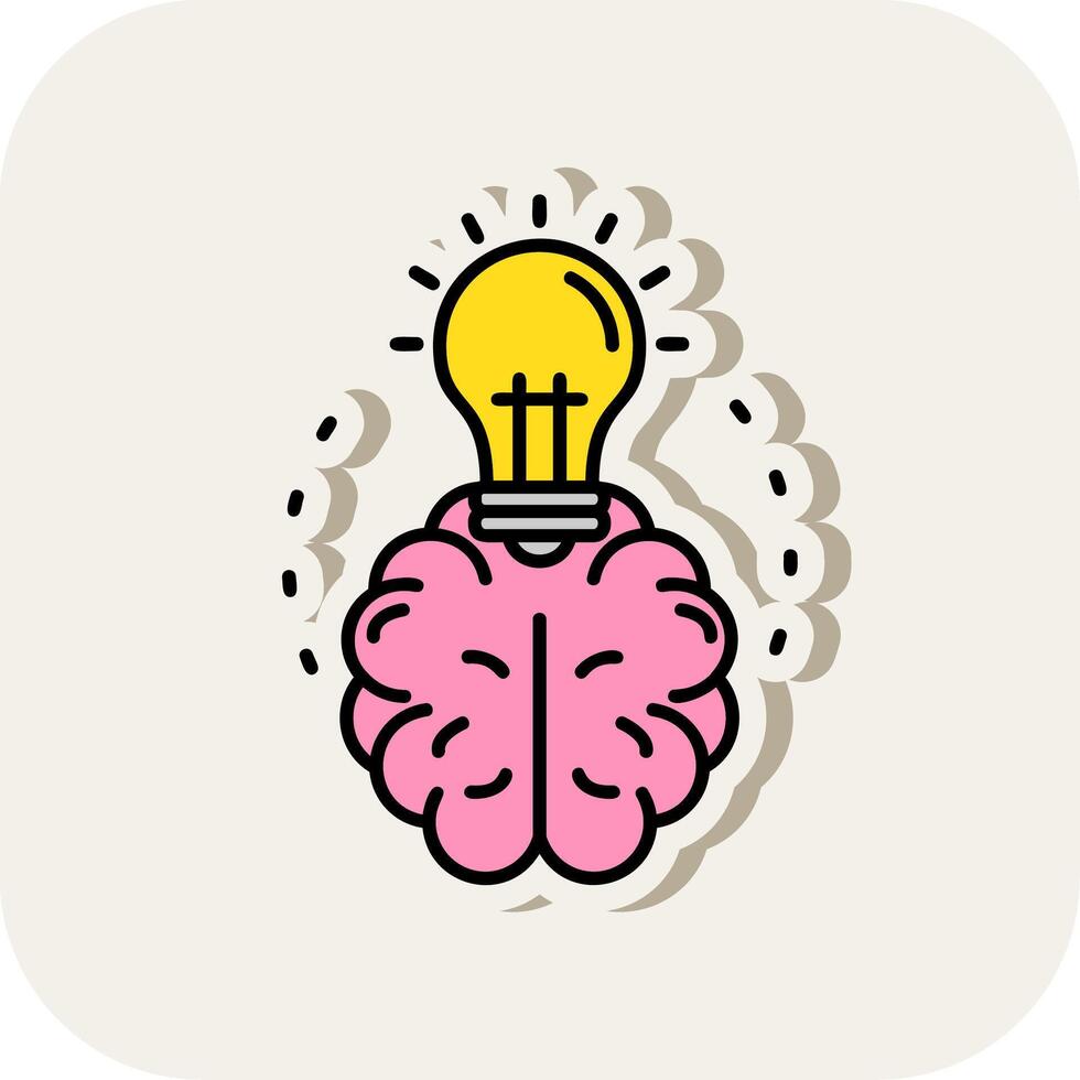Brainstroming Line Filled White Shadow Icon vector
