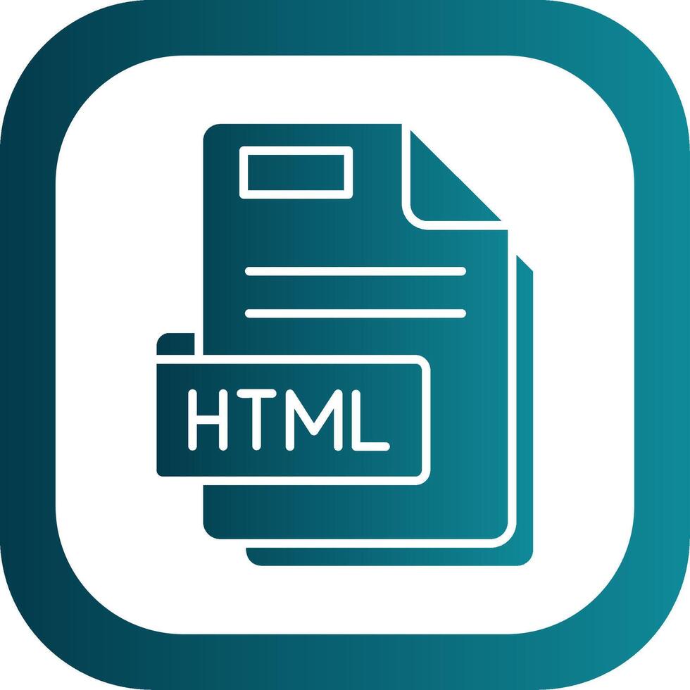 Html Glyph Gradient Round Corner Icon vector