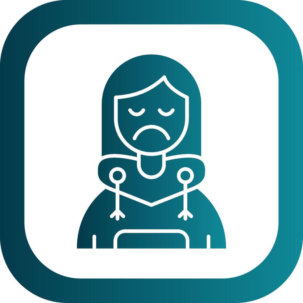 Sad Glyph Gradient Round Corner Icon vector