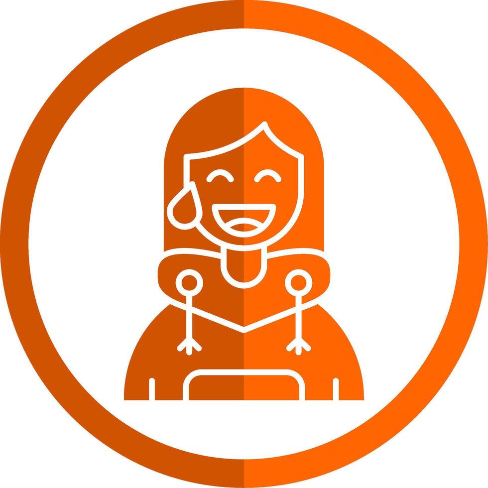 Sweat Glyph Orange Circle Icon vector