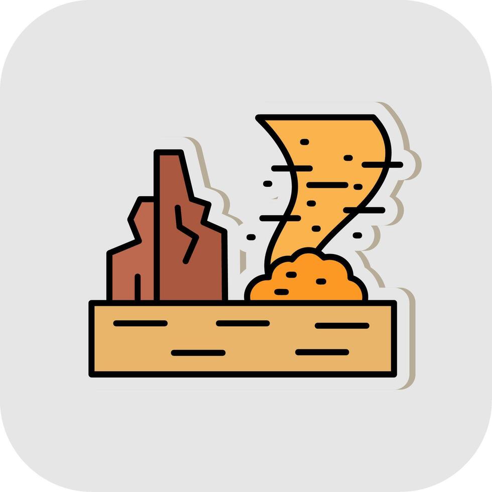 Sandstorm Line Filled White Shadow Icon vector