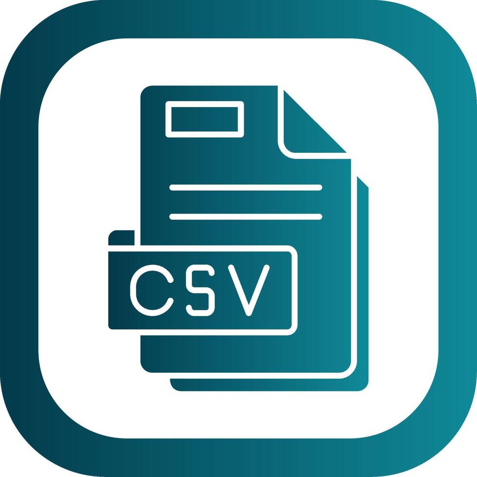 Csv Glyph Gradient Round Corner Icon vector