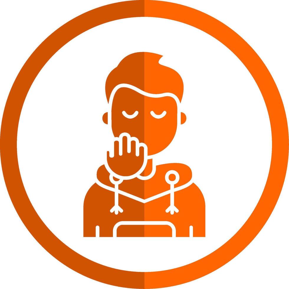 Blush Glyph Orange Circle Icon vector