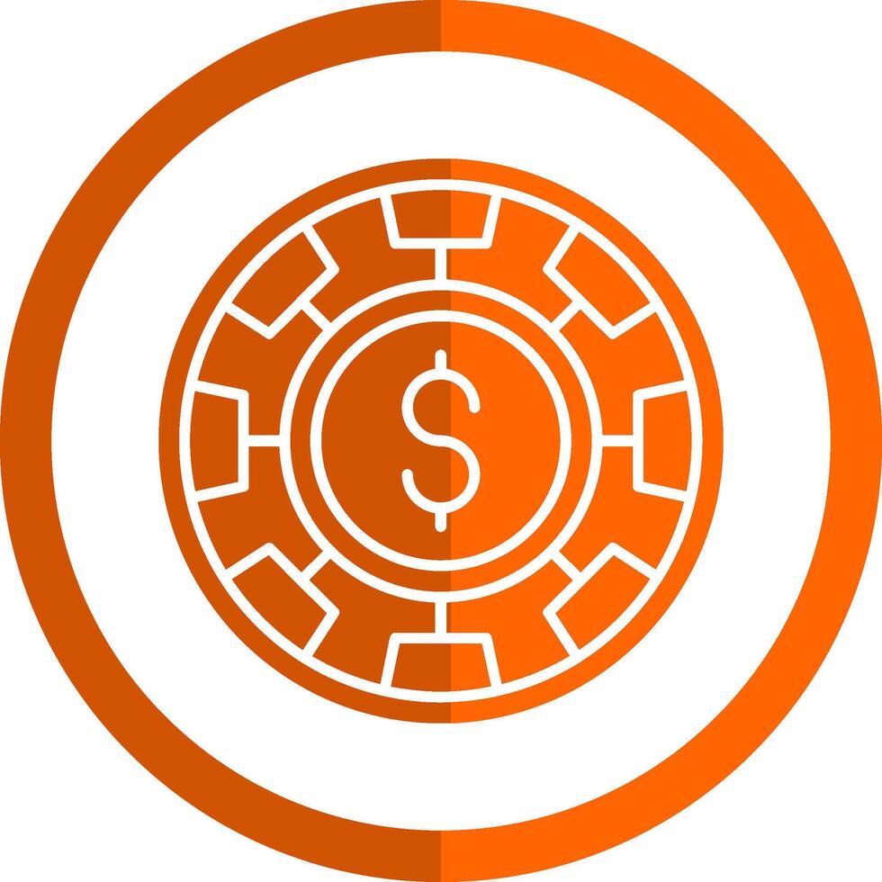Chip Glyph Orange Circle Icon vector