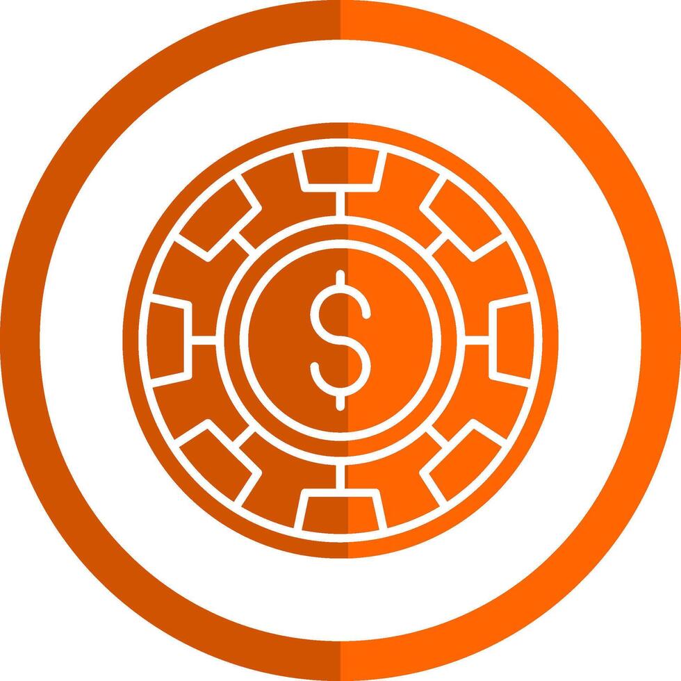 Chip Glyph Orange Circle Icon vector