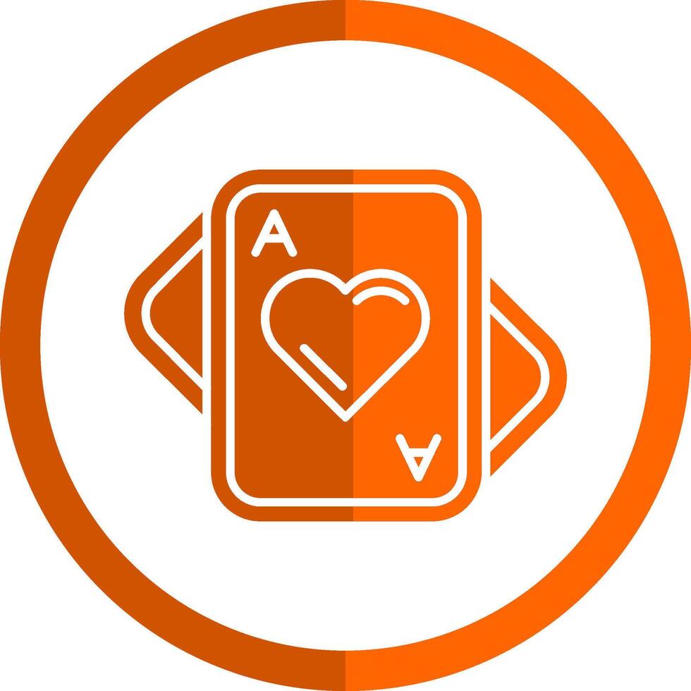Hearts Glyph Orange Circle Icon vector
