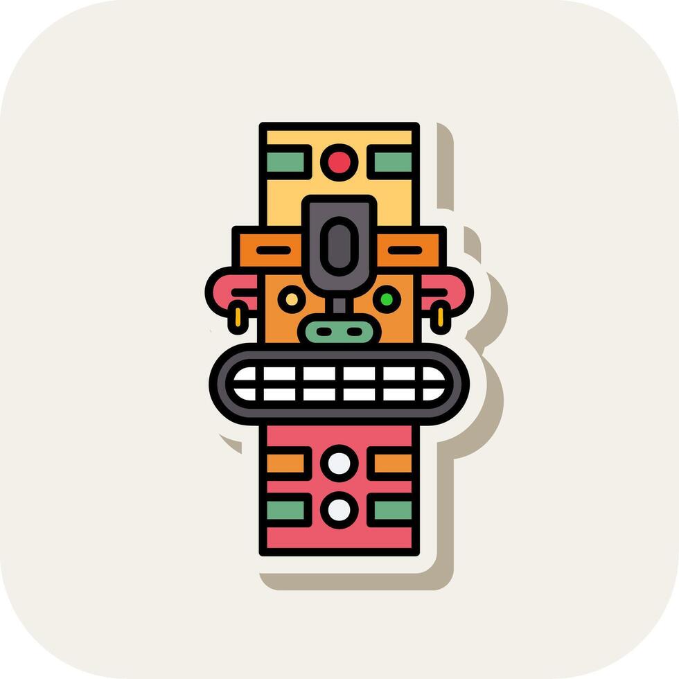 Totem Line Filled White Shadow Icon vector