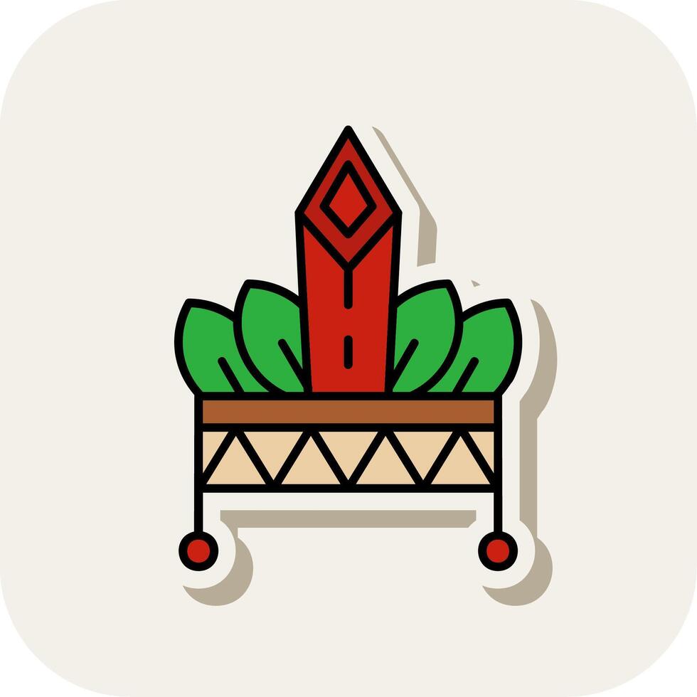 Hat Line Filled White Shadow Icon vector