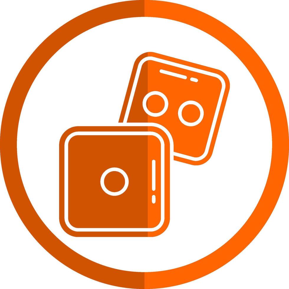 Dice Glyph Orange Circle Icon vector