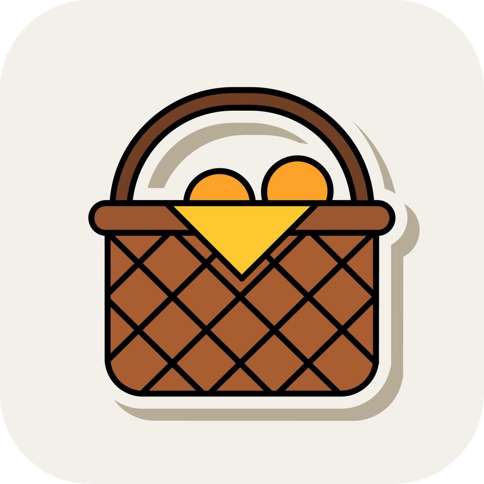 Basket Line Filled White Shadow Icon vector