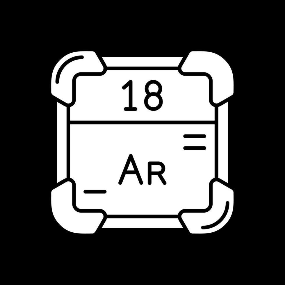 Argon Glyph Inverted Icon vector