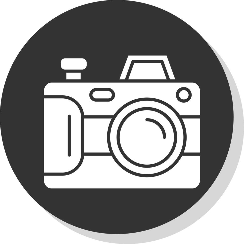 Camera Glyph Grey Circle Icon vector
