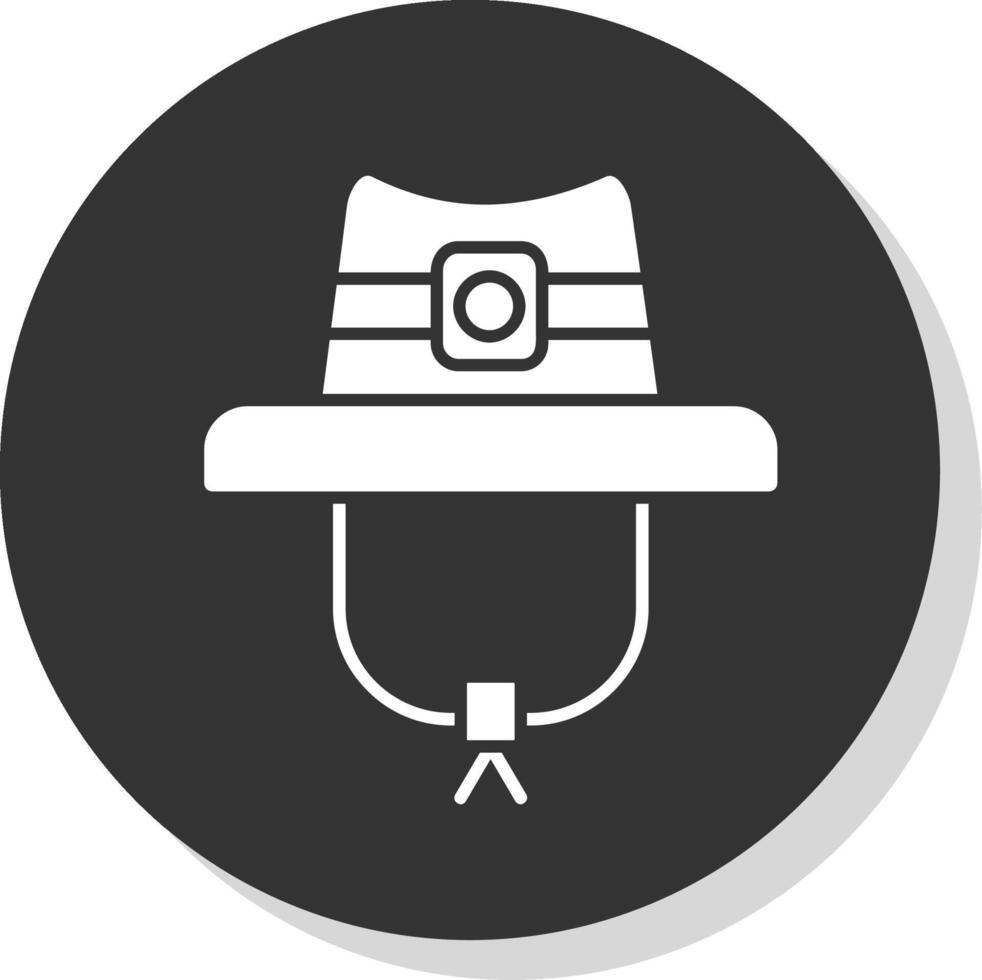 sombrero glifo gris circulo icono vector