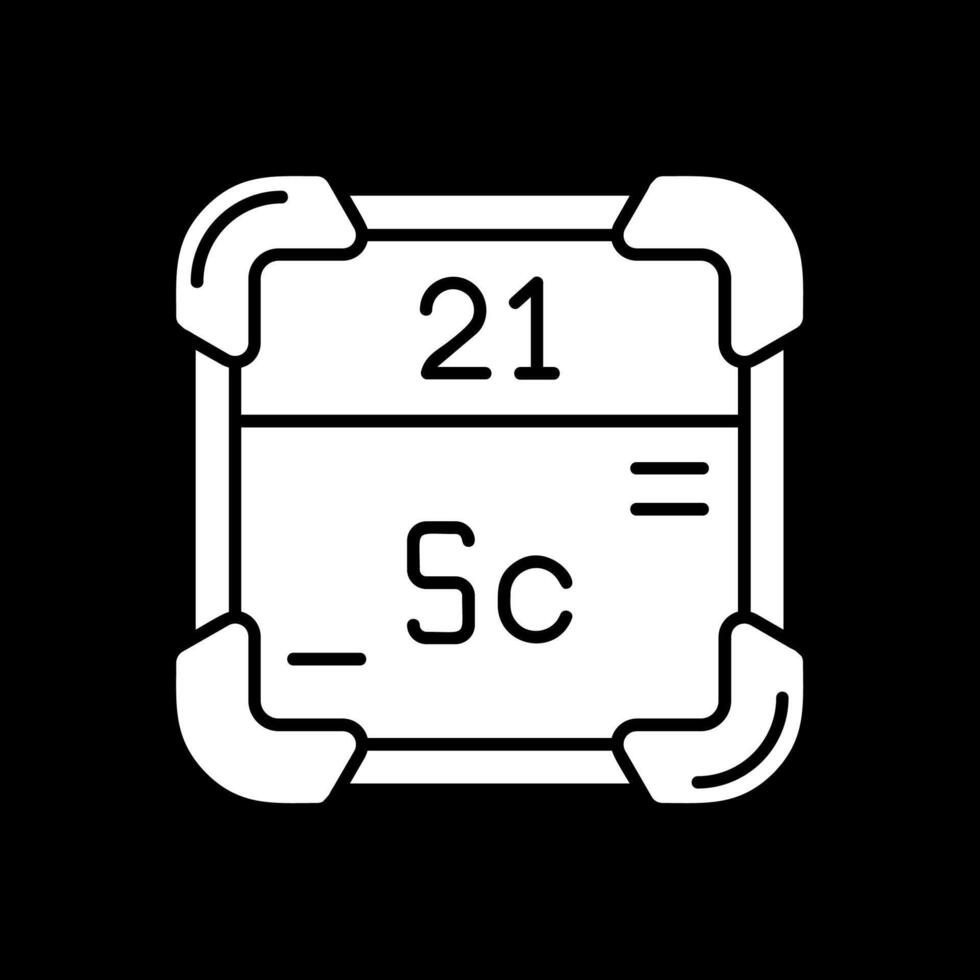 Scandium Glyph Inverted Icon vector