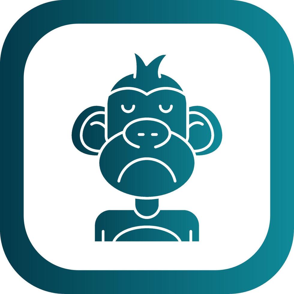 Sad Glyph Gradient Round Corner Icon vector
