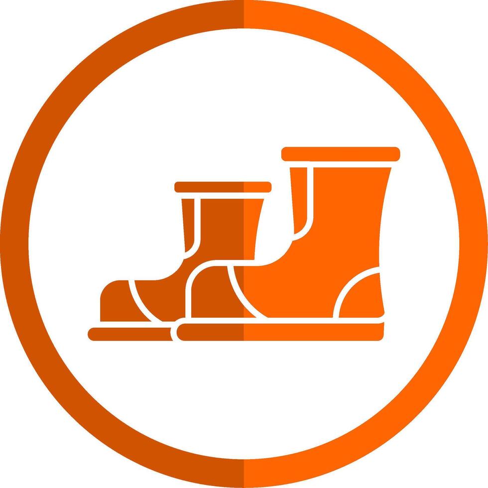 Boots Glyph Orange Circle Icon vector