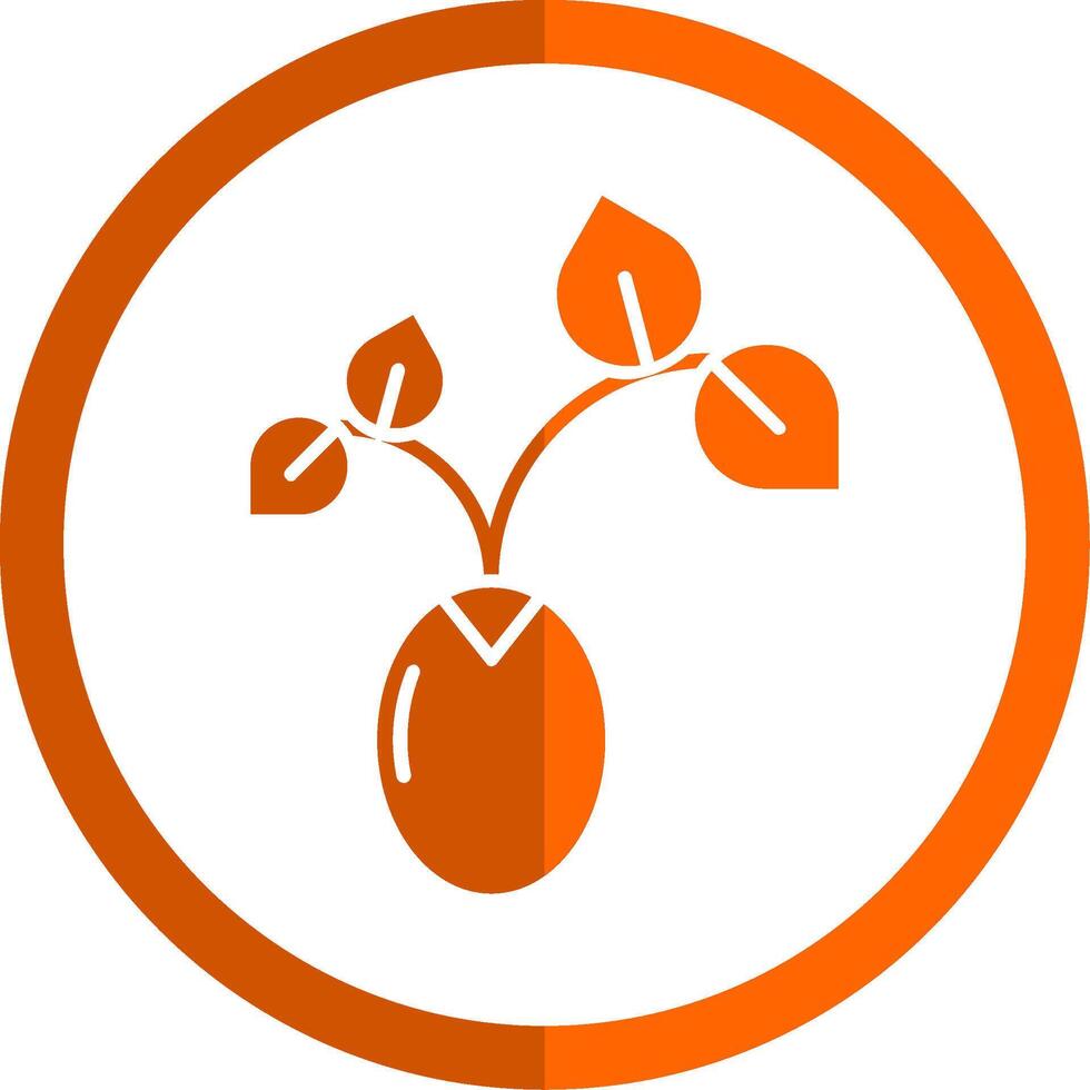 Sprout Glyph Orange Circle Icon vector