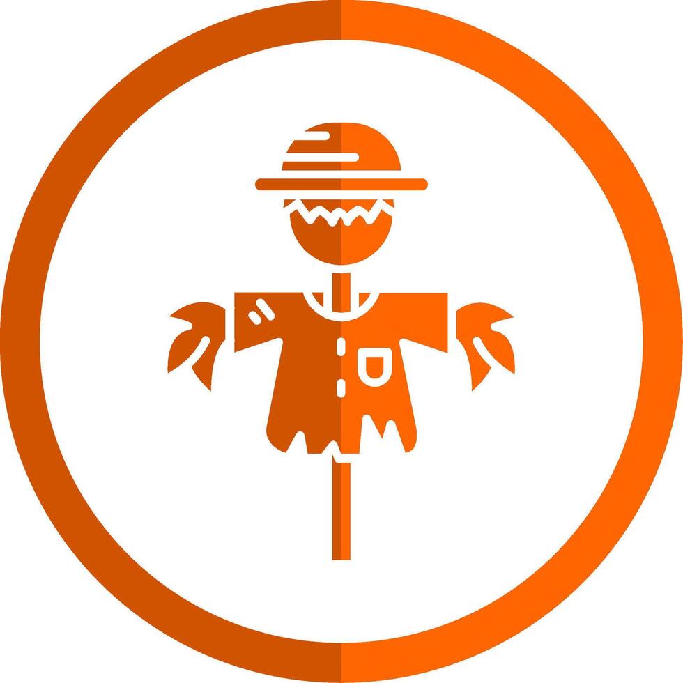 Scarecrow Glyph Orange Circle Icon vector