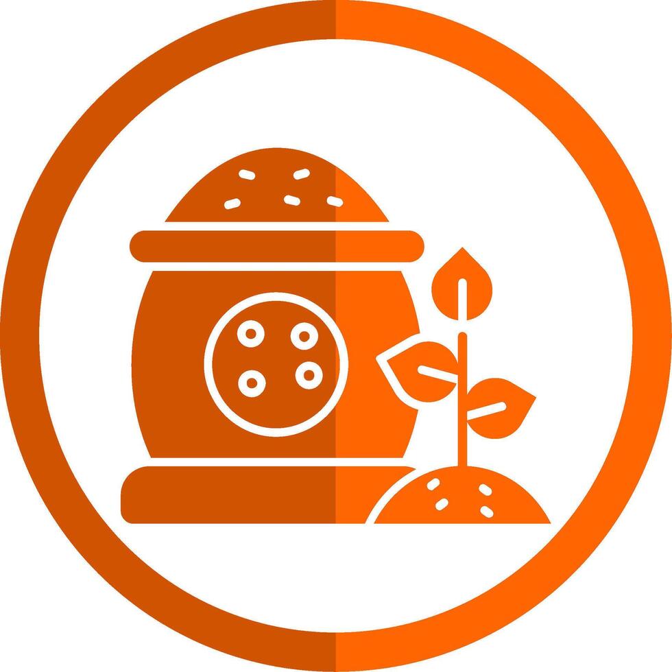 Fertilizer Glyph Orange Circle Icon vector