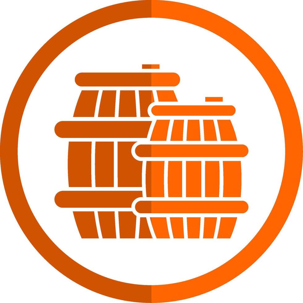 Barrel Glyph Orange Circle Icon vector