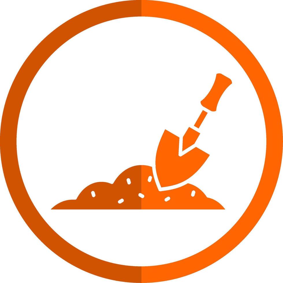 Trowel Glyph Orange Circle Icon vector