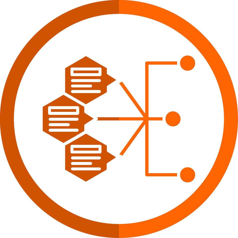Index Glyph Orange Circle Icon vector