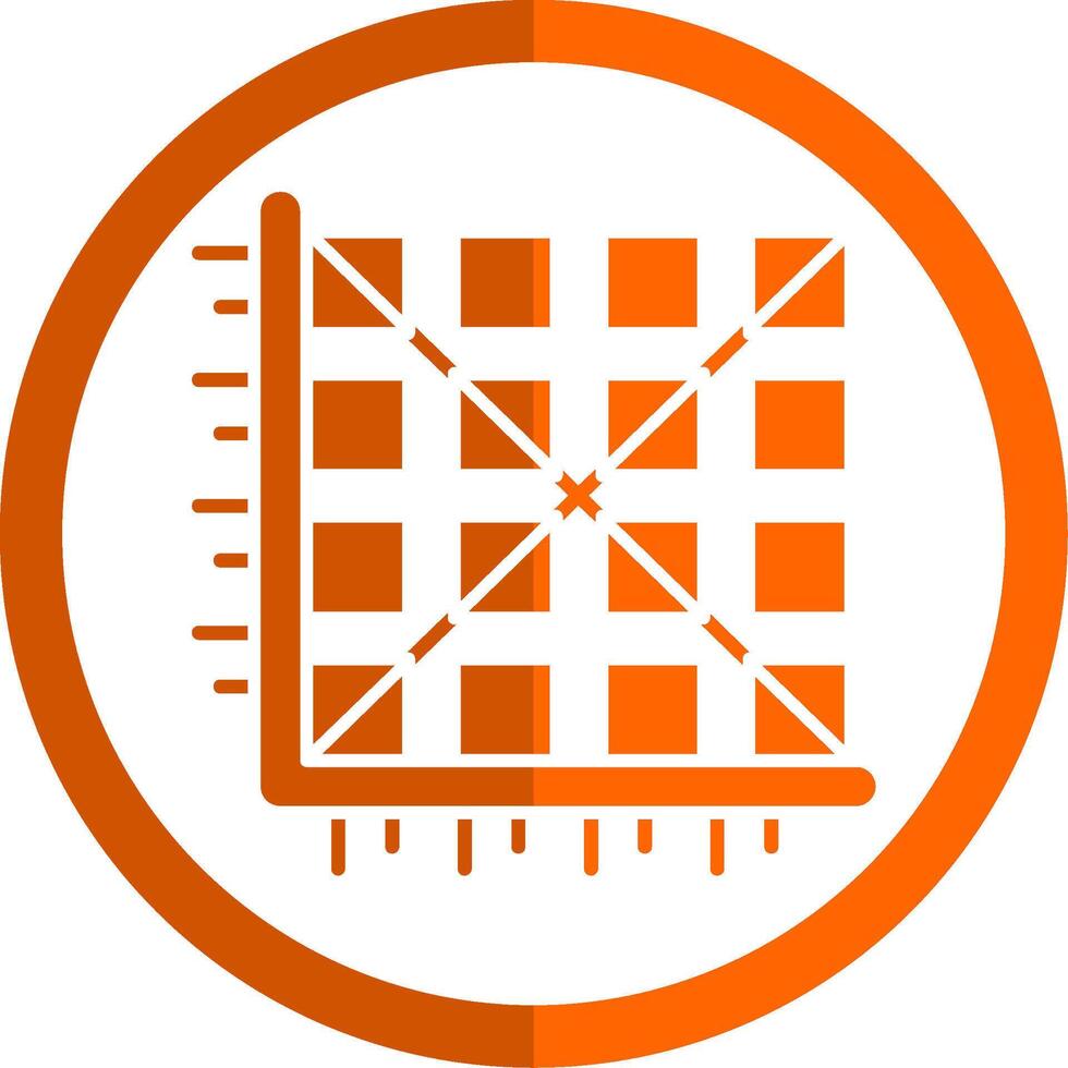 matriz glifo naranja circulo icono vector