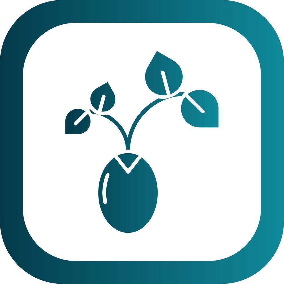 Sprout Glyph Gradient Round Corner Icon vector