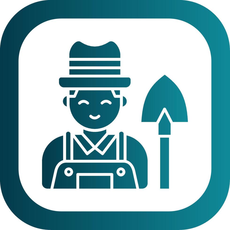 Farmer Glyph Gradient Round Corner Icon vector