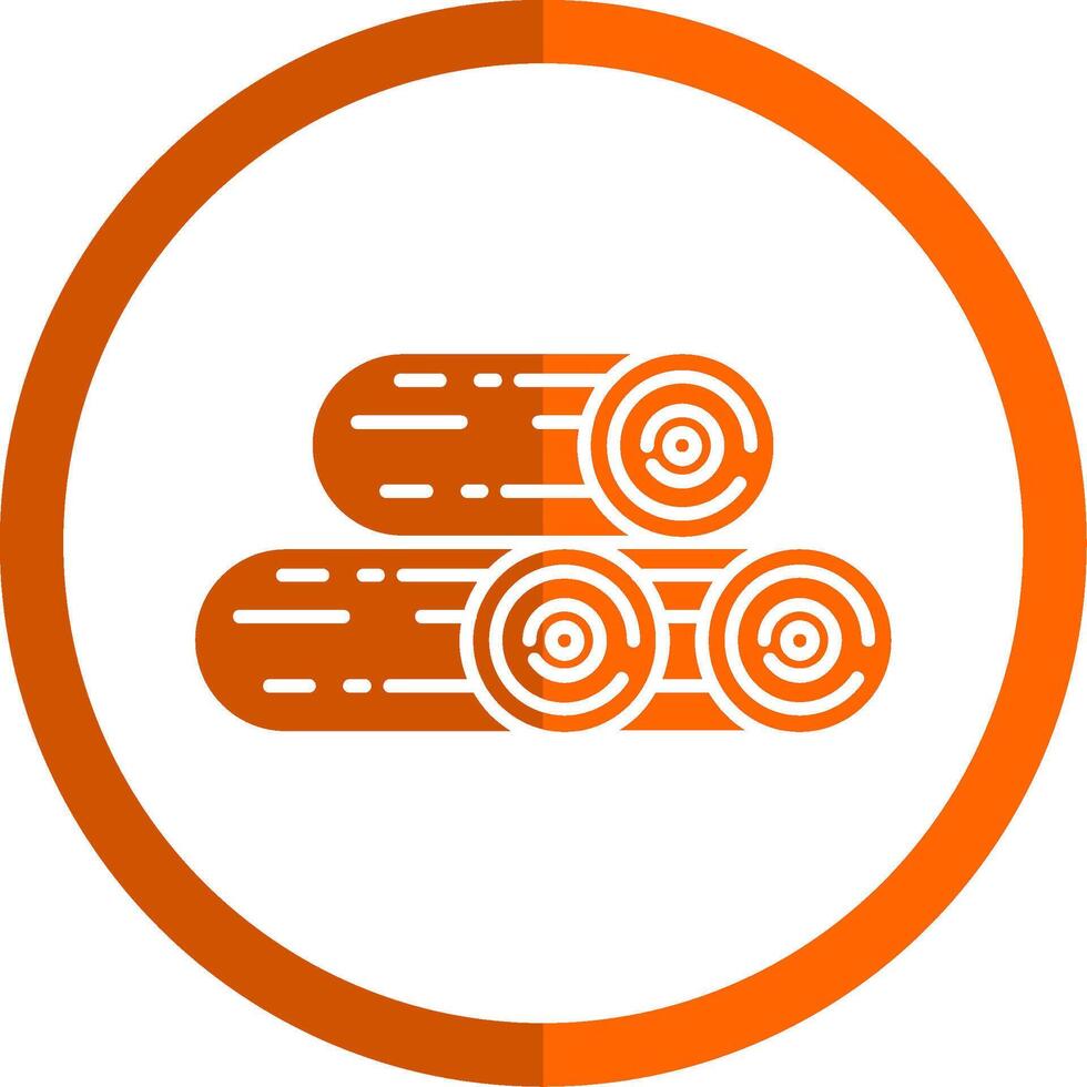 Wood Glyph Orange Circle Icon vector