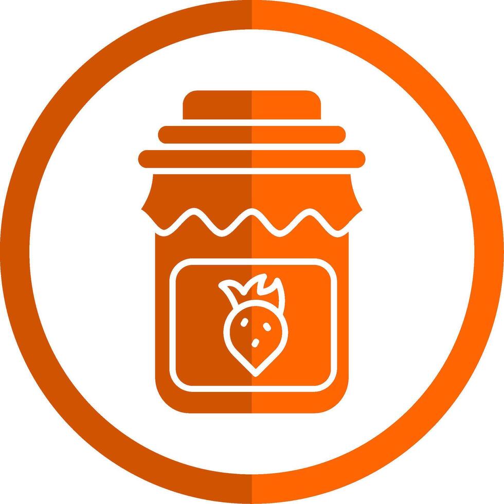 Jam Glyph Orange Circle Icon vector