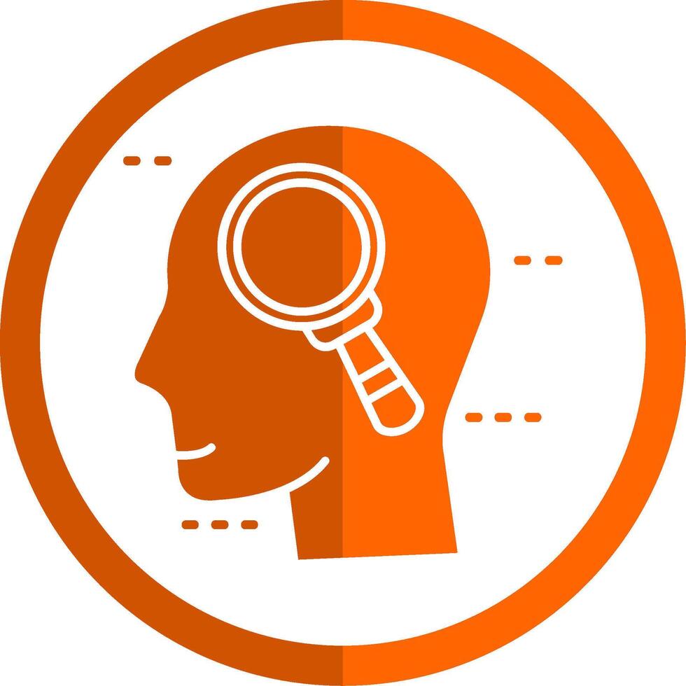 Search Glyph Orange Circle Icon vector