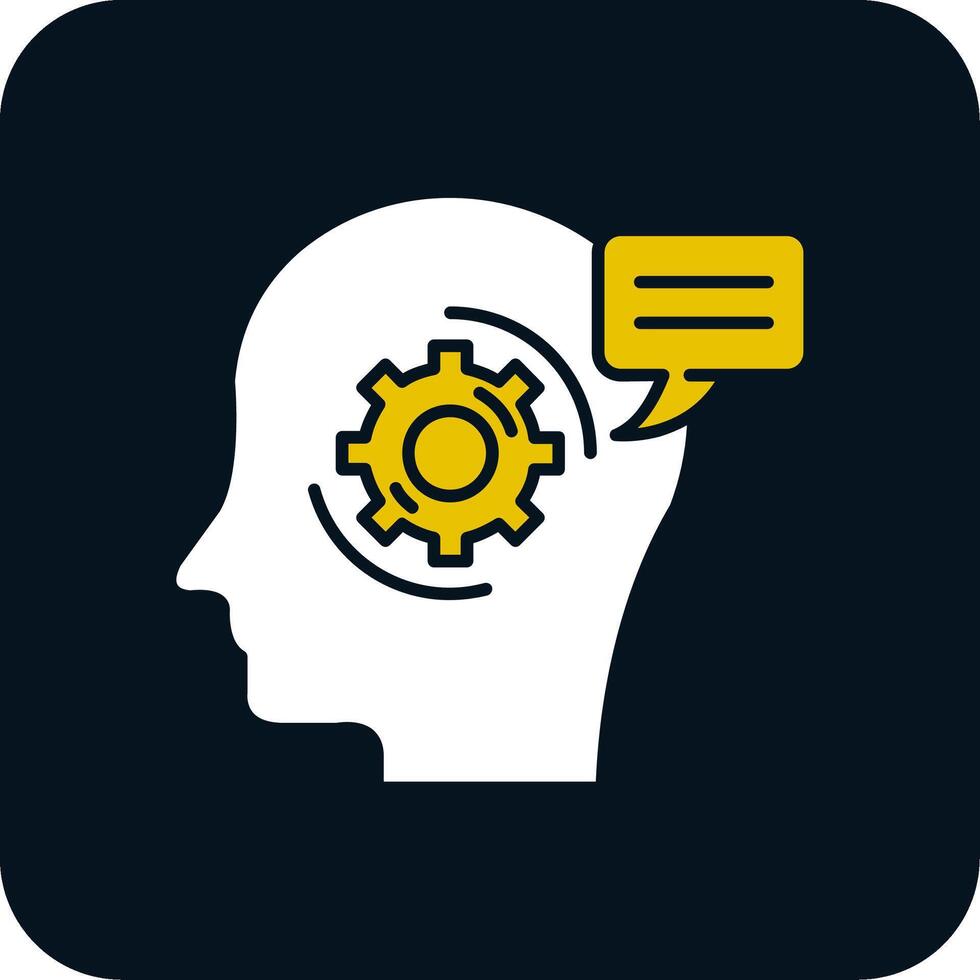 Thinking Glyph Two Color Icon vector