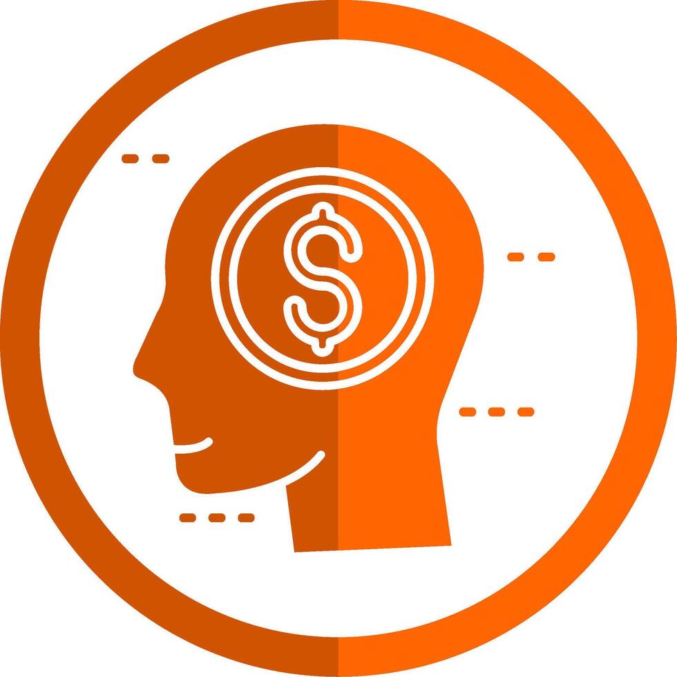 Greed Glyph Orange Circle Icon vector