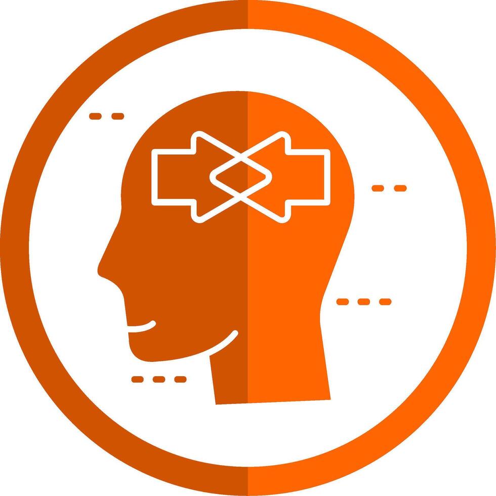 Conflict Glyph Orange Circle Icon vector