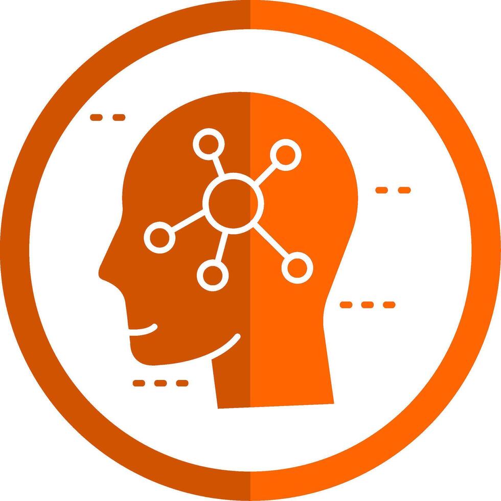 Psychology Glyph Orange Circle Icon vector