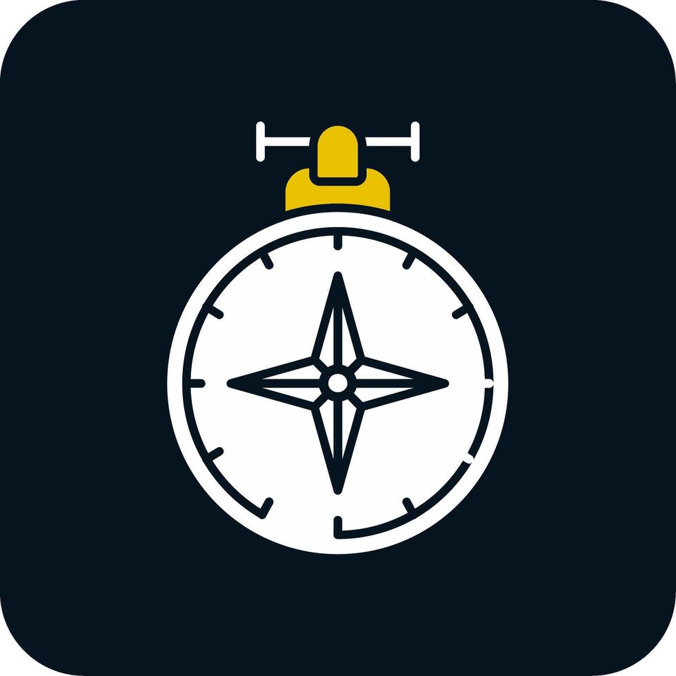 Compass Glyph Two Color Icon vector